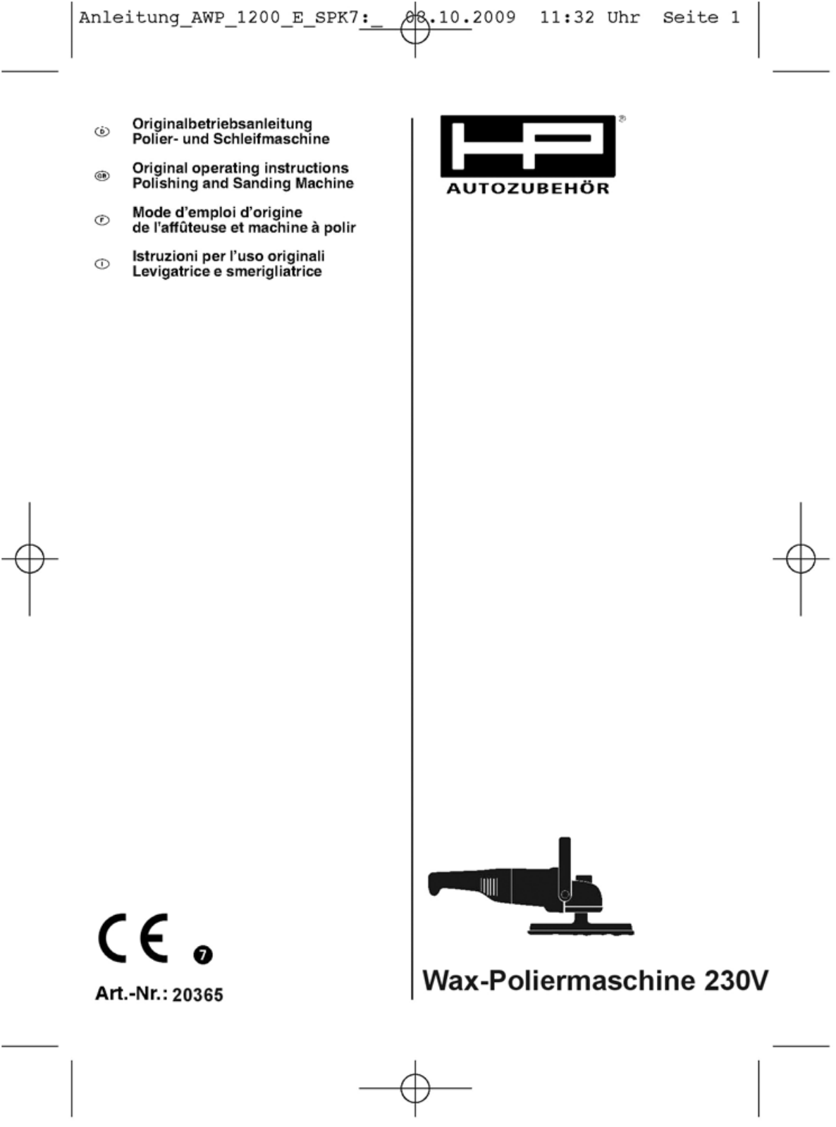 HP Autozubehör 20365 User guide