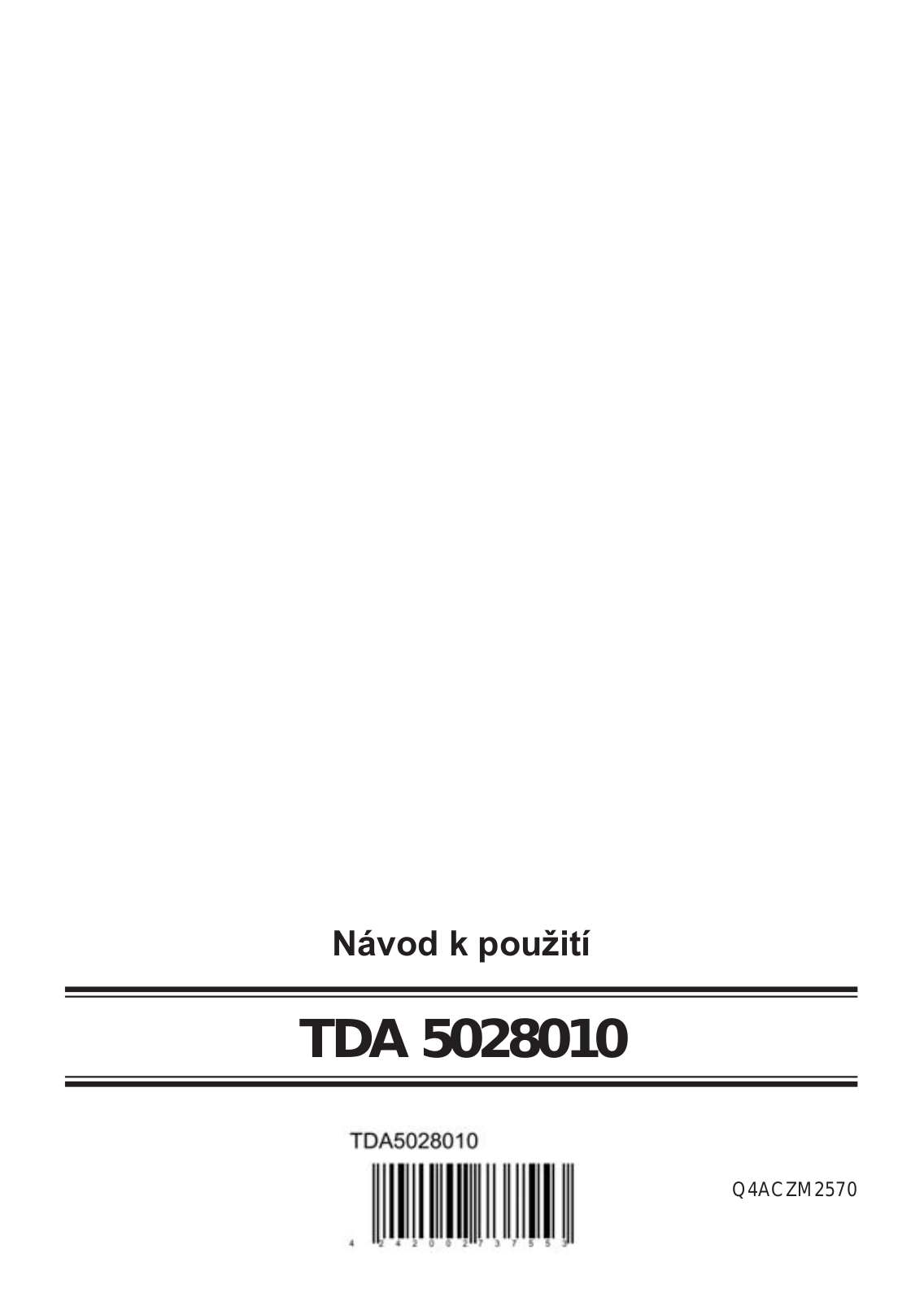 Bosch TDA5028010, TDA502801T User Manual