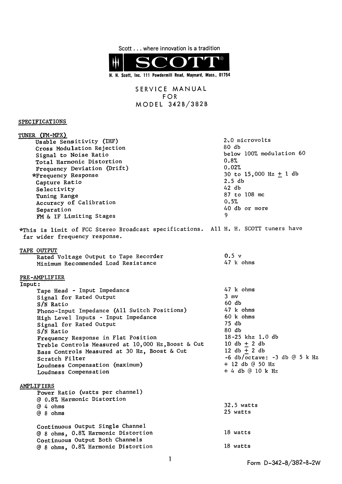 Scott 382B Service Manual