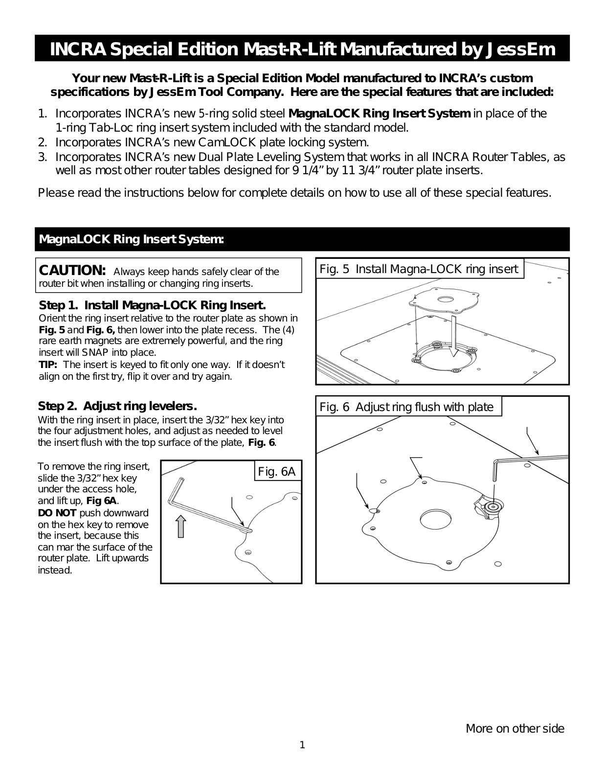 INCRA Mast-R-Lift User Manual