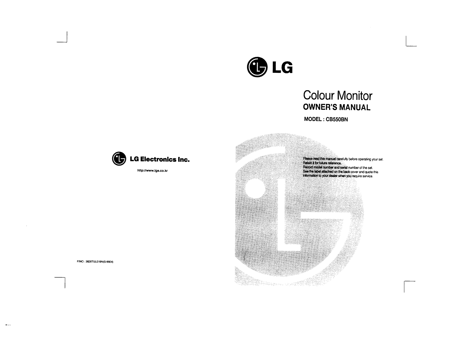 LG CB550B Users manual