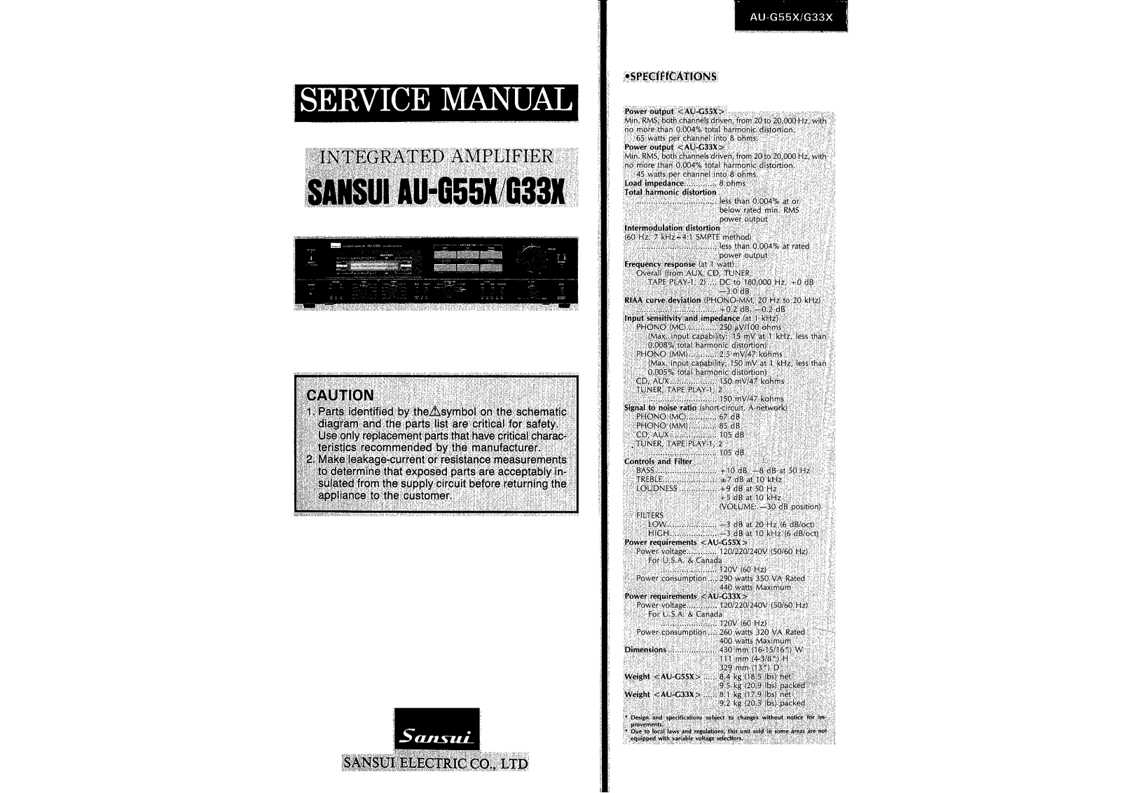 Sansui AUG-33-X Service manual