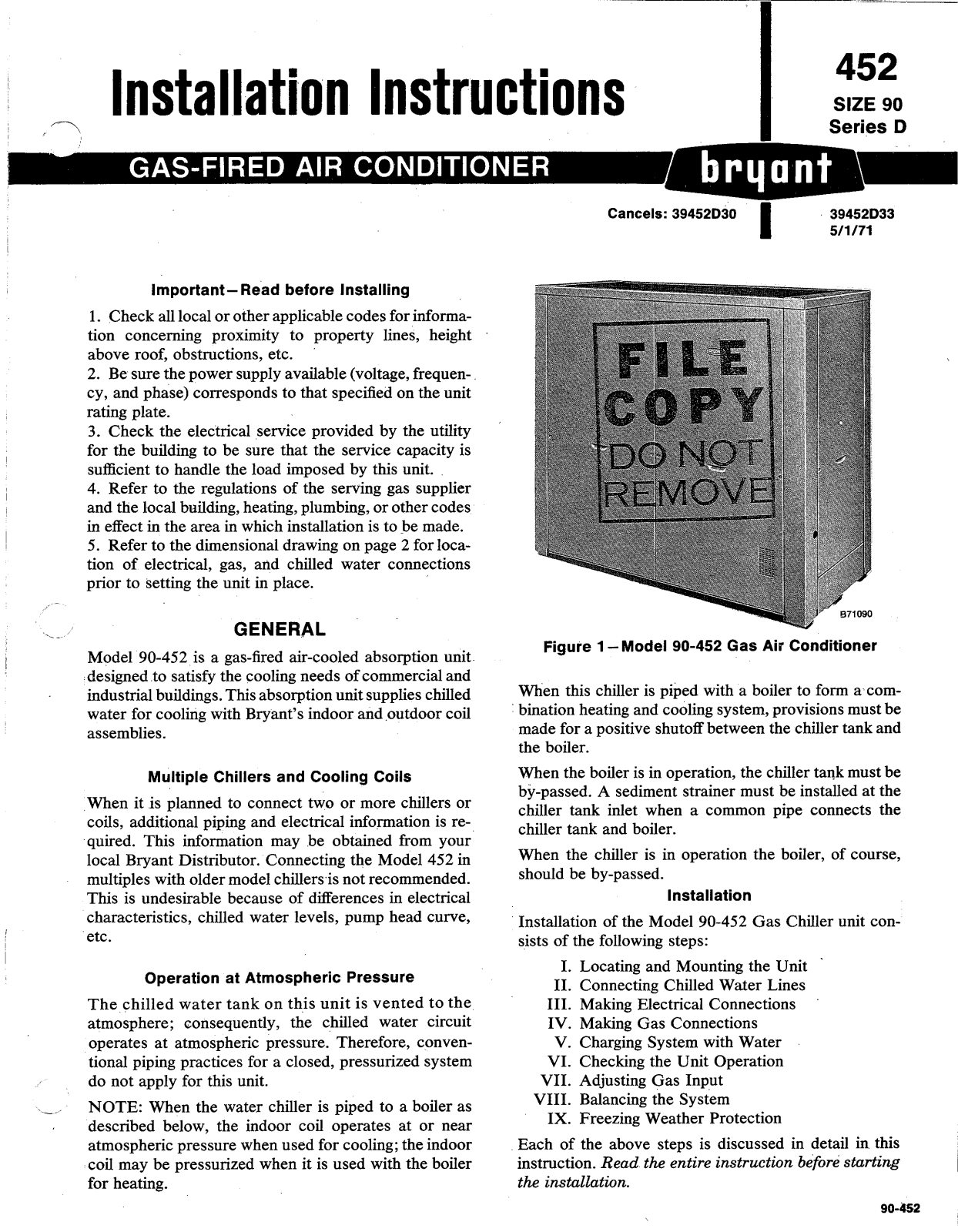 Bryant 90-452 User Manual