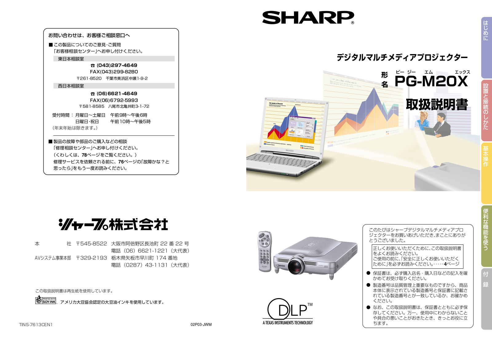 Sharp PG-M20X User Manual