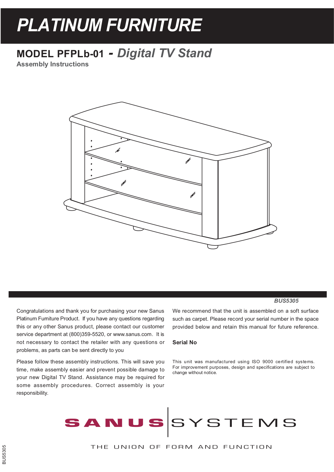 Sanus PFPLB INS User Manual