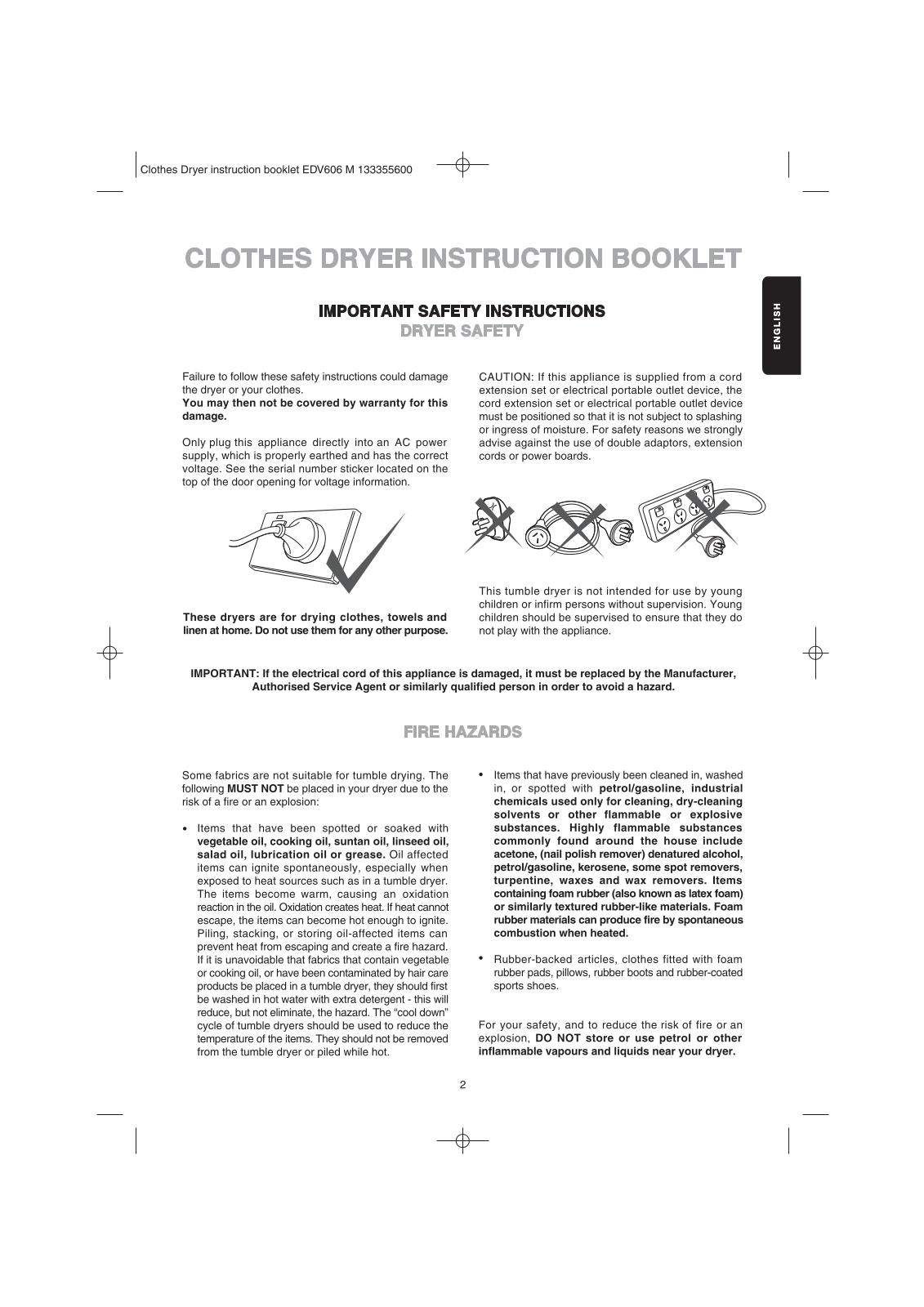 AEG EDV606M User Manual