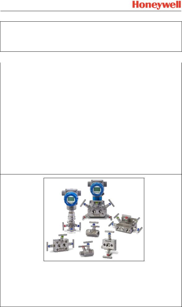 Honeywell SmartLine Manifolds Quick Start Guide