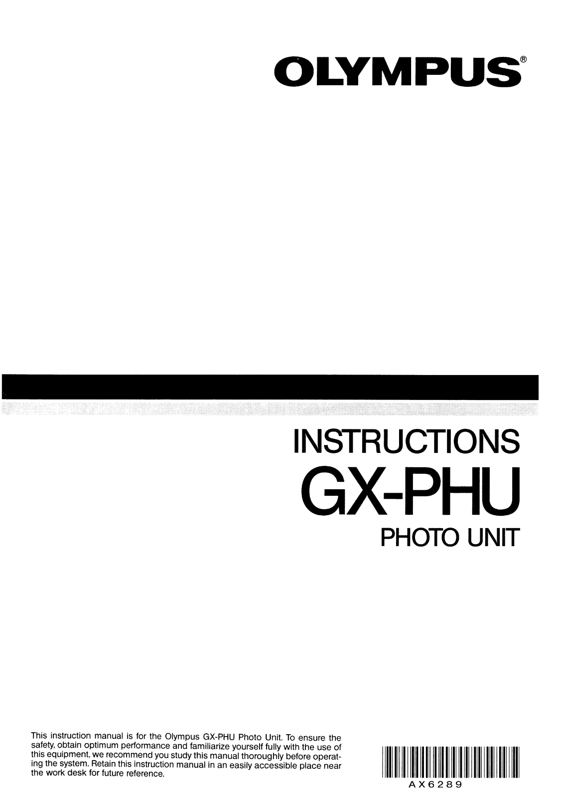Olympus GX-PHU User Manual