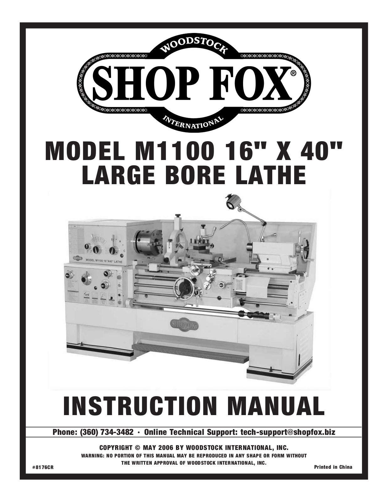 Shop fox M1100 User Manual