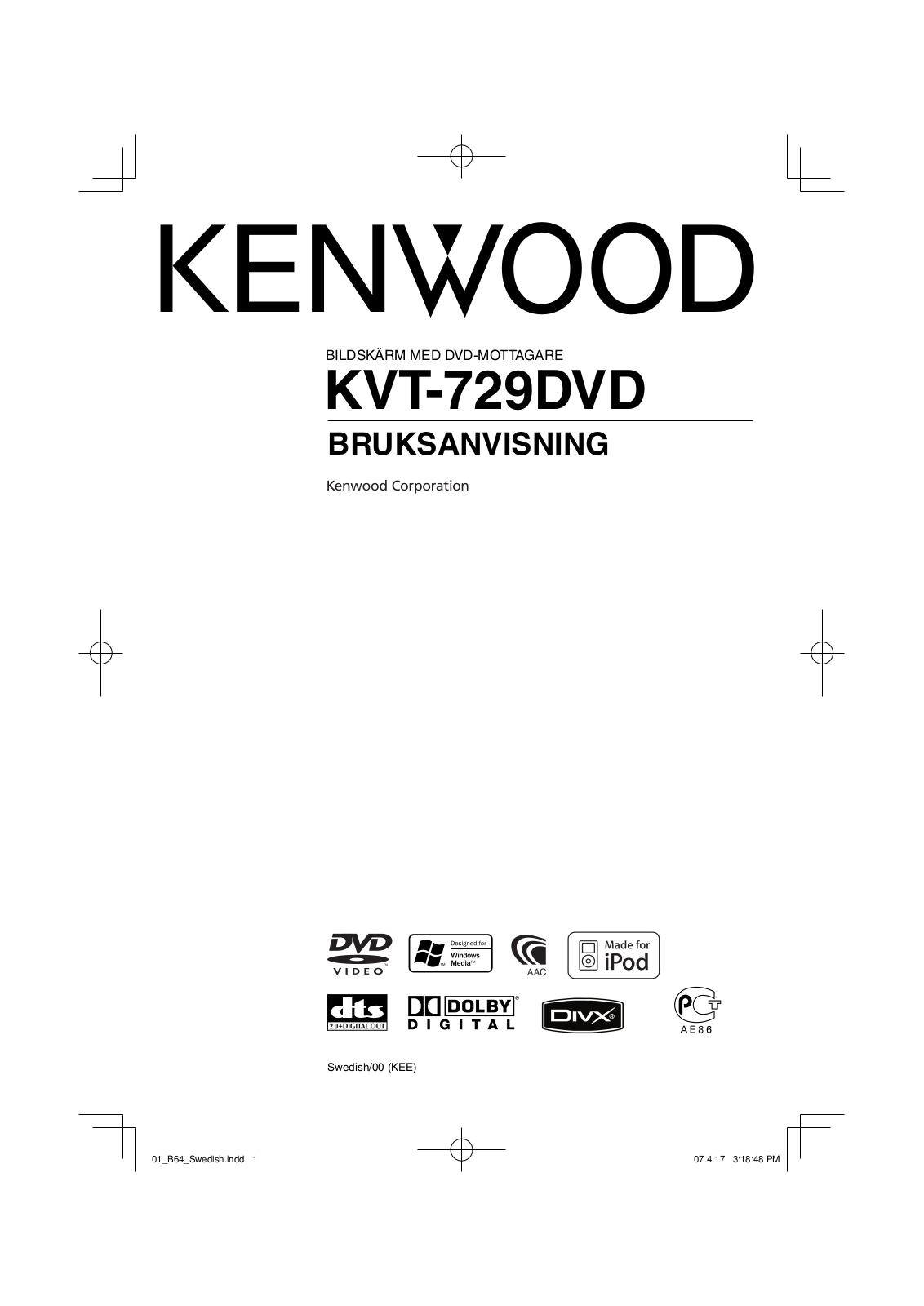 Kenwood KVT-729DVD User Manual