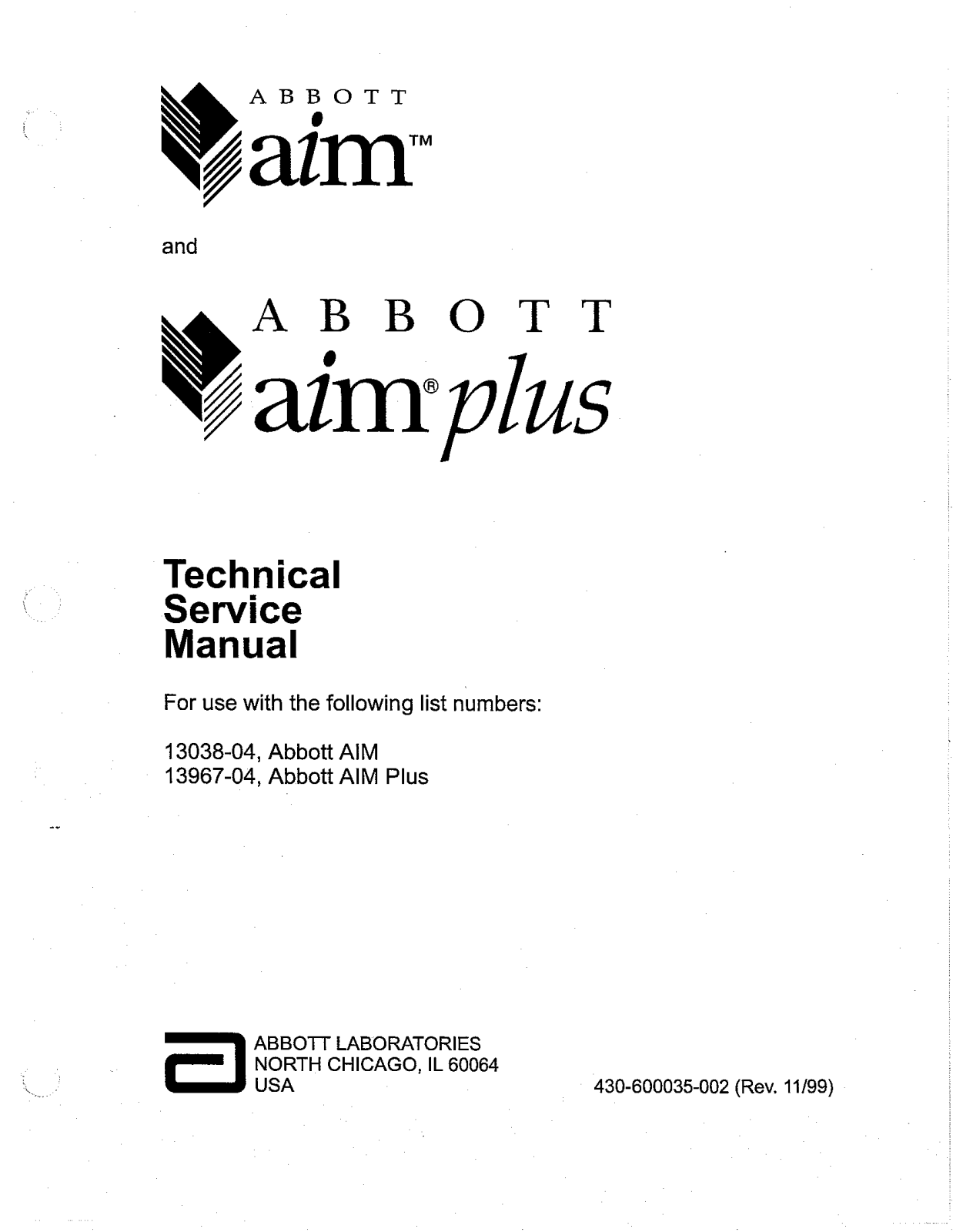 Abbott Aim, Aim Plus User manual - ManualMachine.com