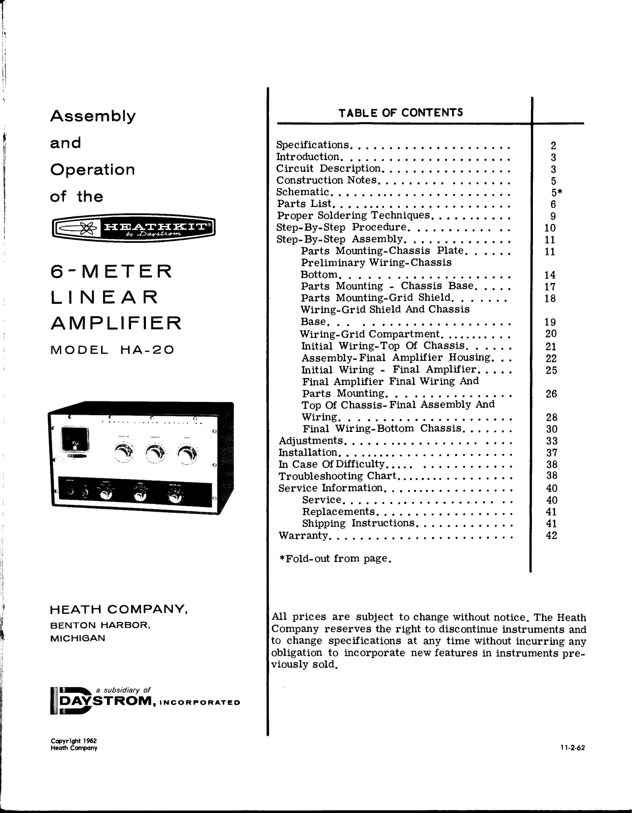 Heathkit HA-20 Schematic