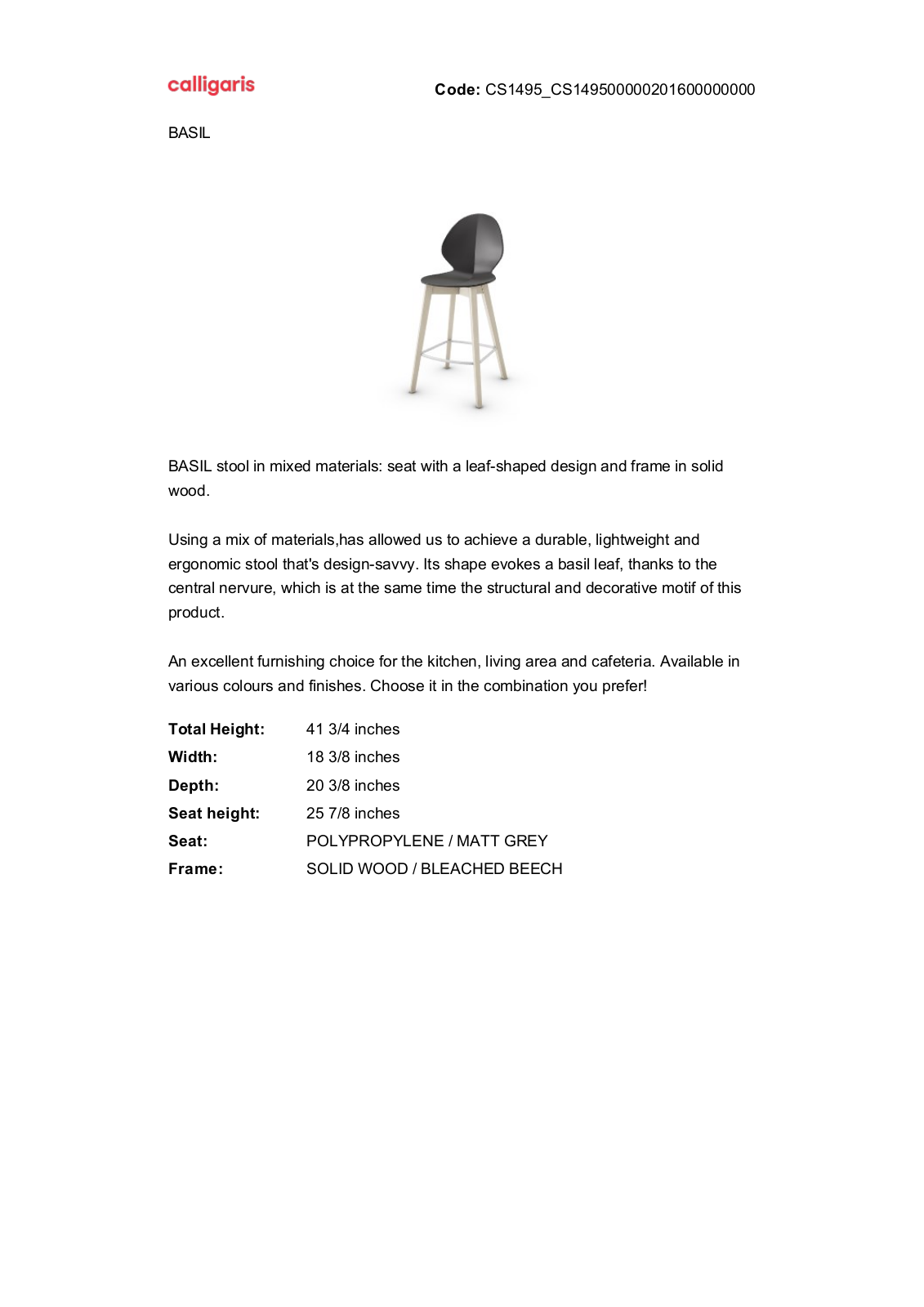Calligaris GN2535 Specifications - ManualMachine.com