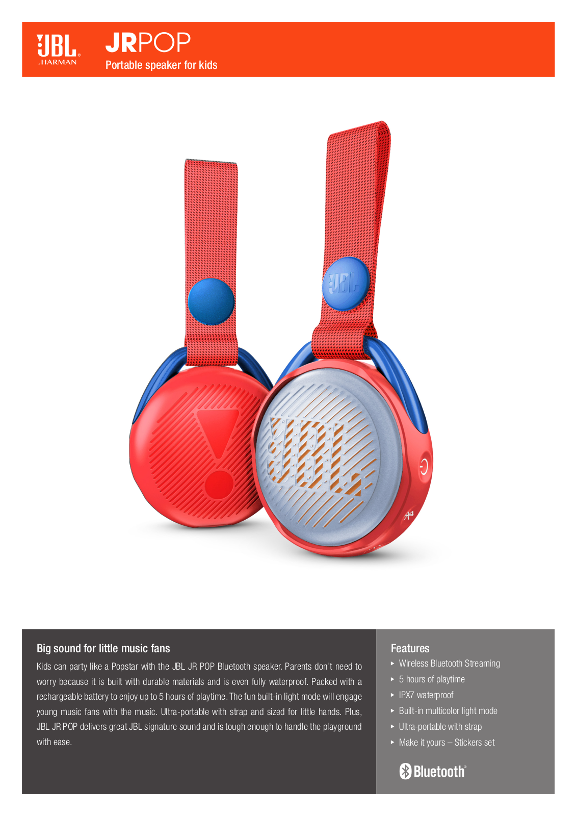 JBL JR POP User Manual