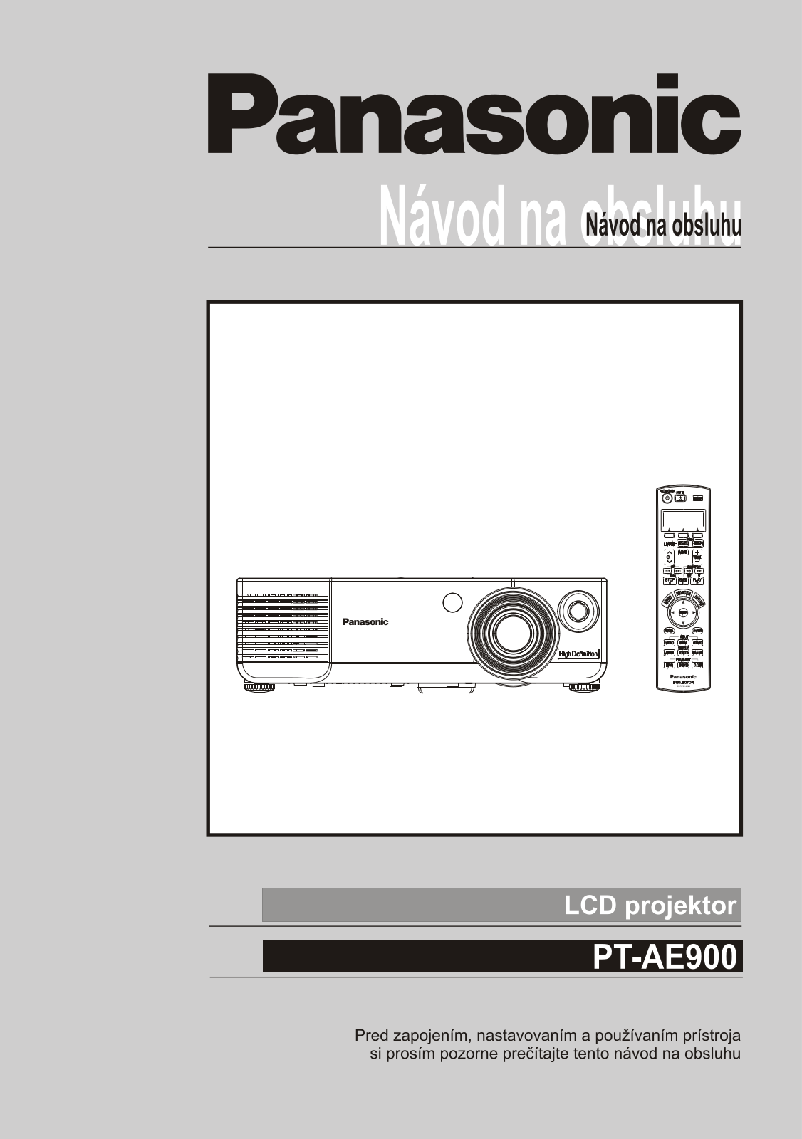 Panasonic PT-AE900 User Manual