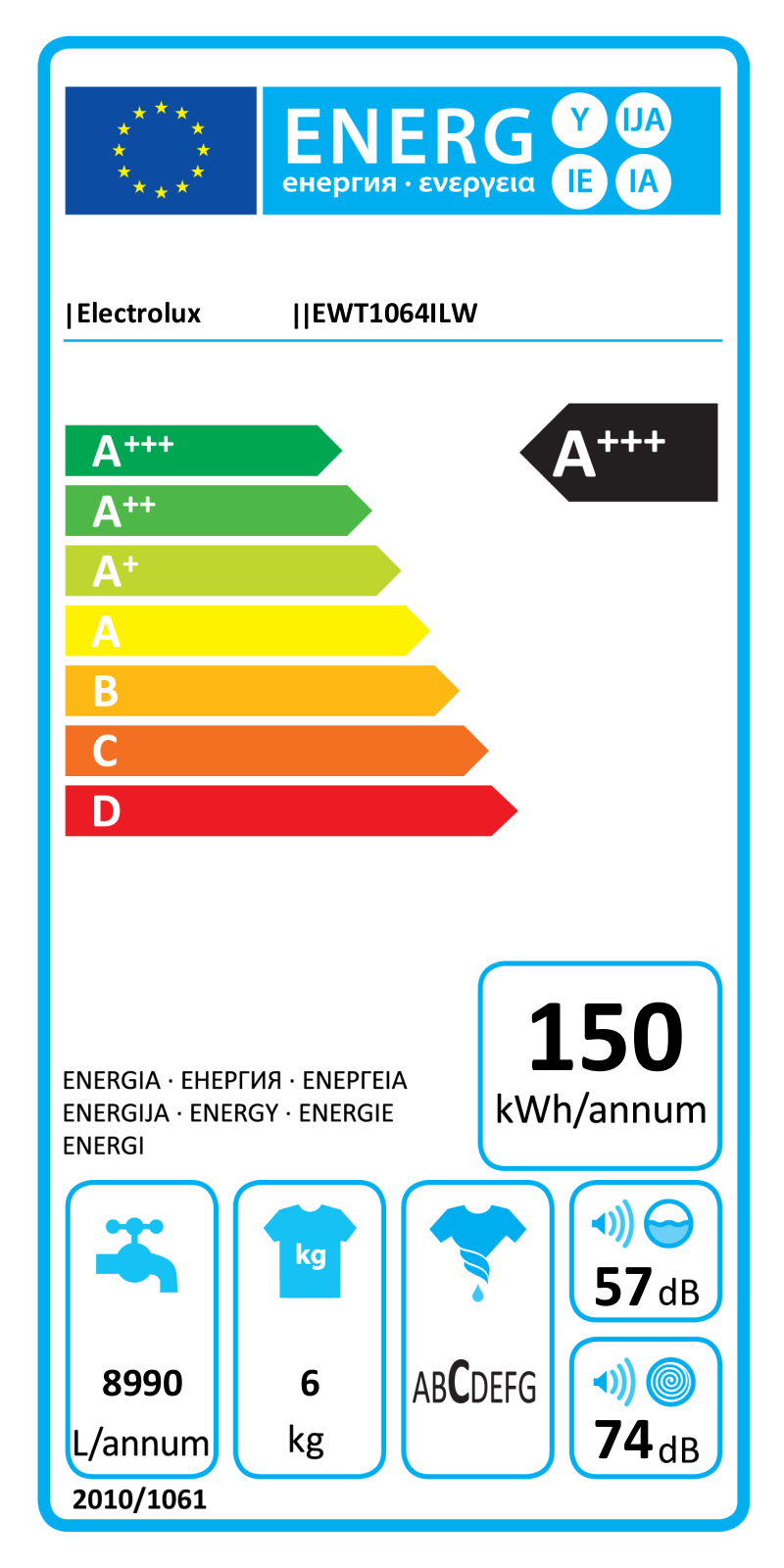 Electrolux EWT1064ILW User Manual