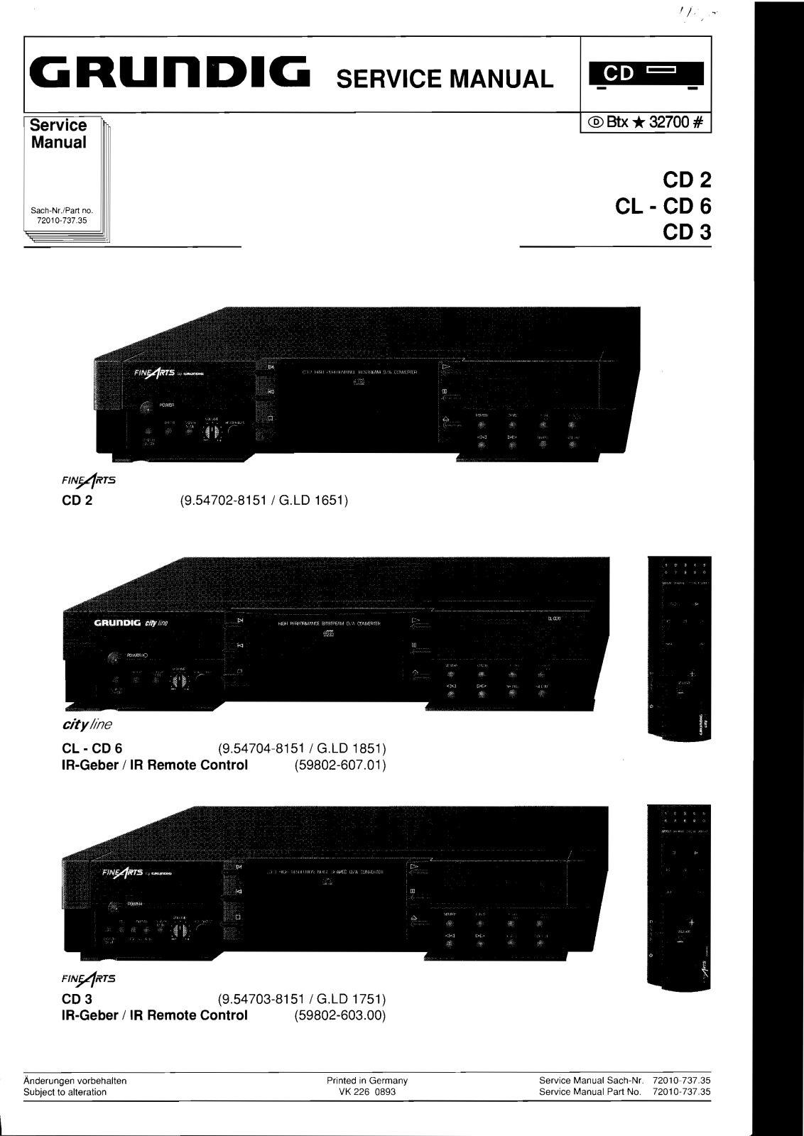 Grundig CD-2 Service Manual