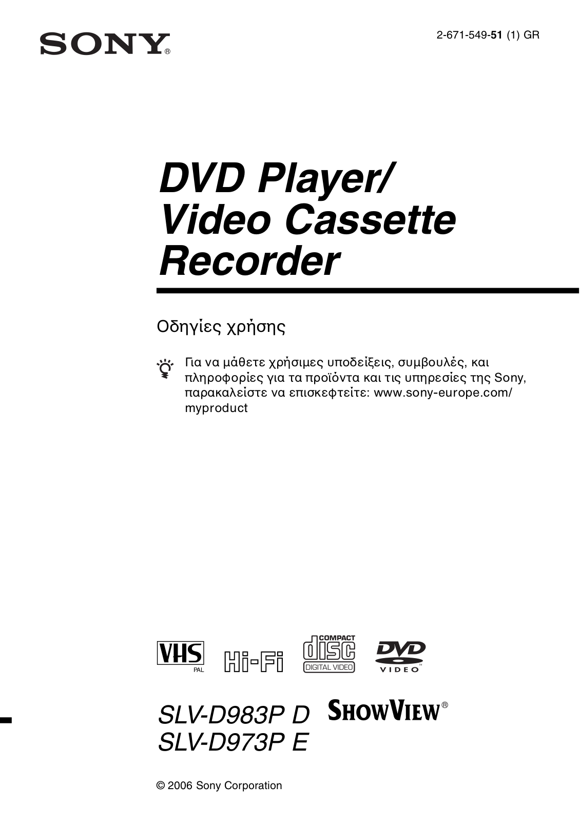 Sony SLV-D983PD, SLV-D973PE User Manual