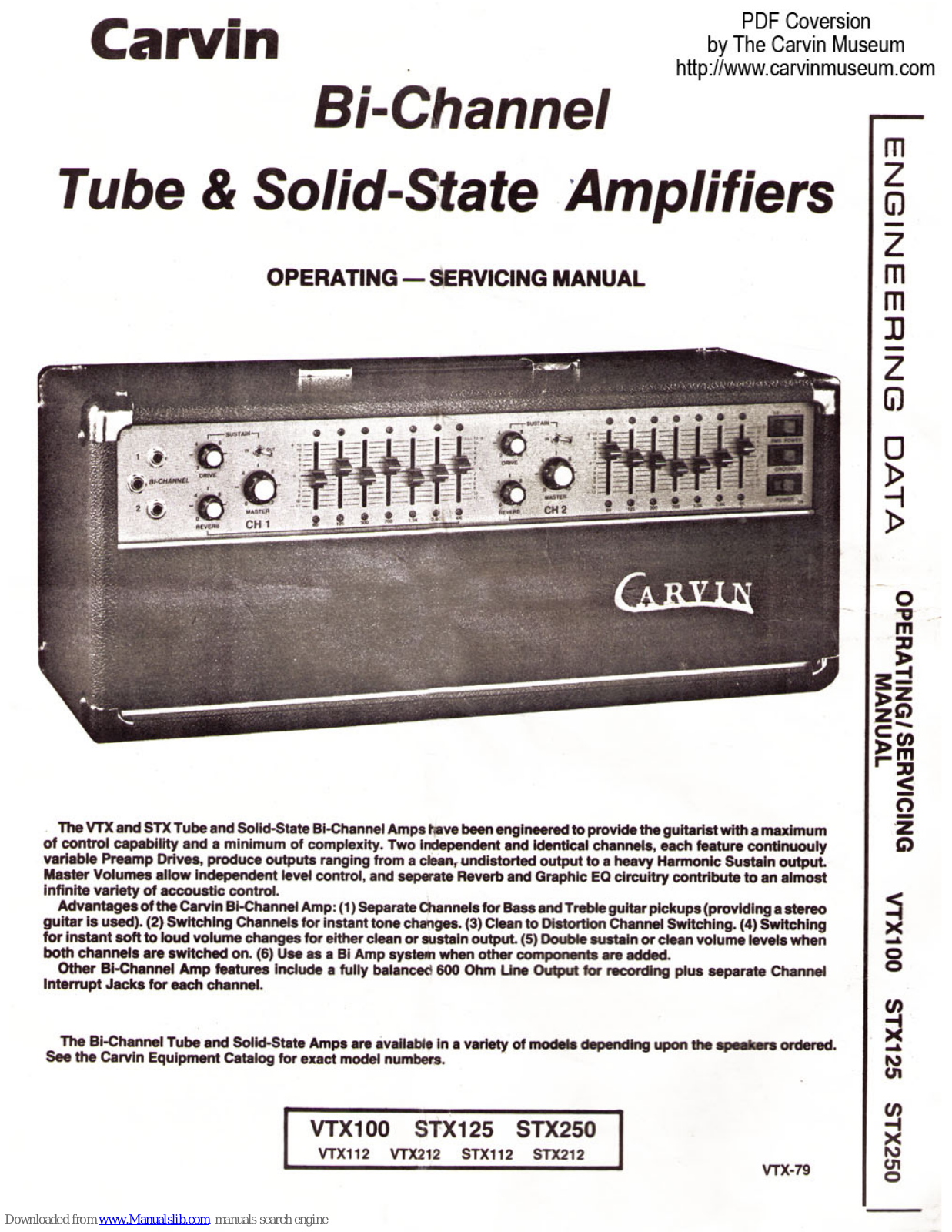 CARVIN STX250, VTX112, VTX212, STX112, STX212 Operating Manual