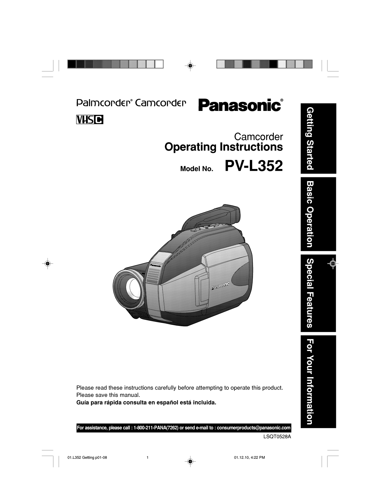 Panasonic PV-L352D User Manual