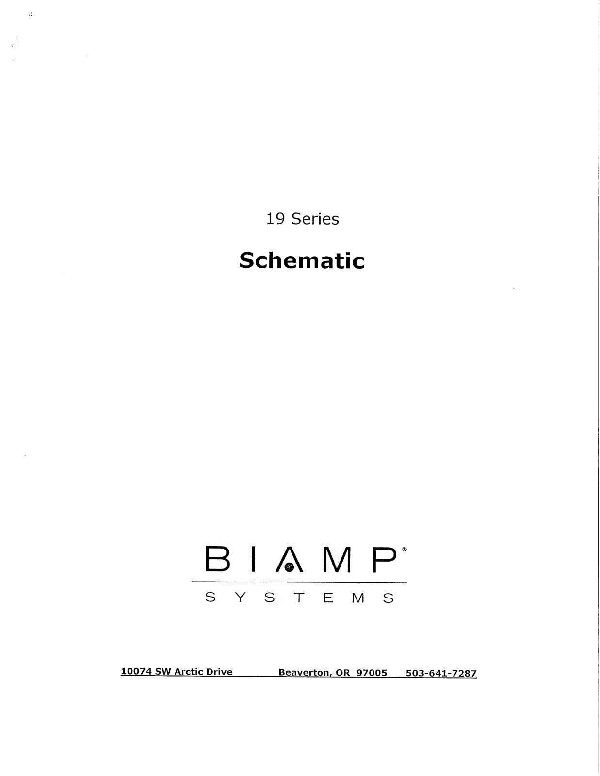 Biamp 19 SERIES User Manual