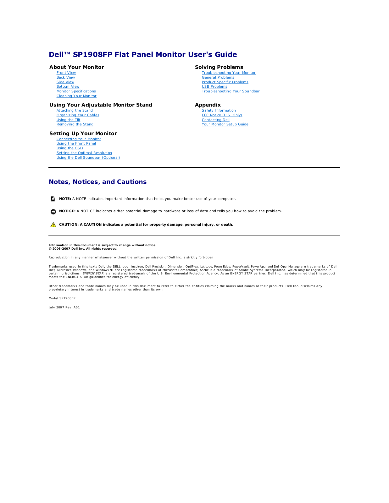 Dell SP190SFP User Manual