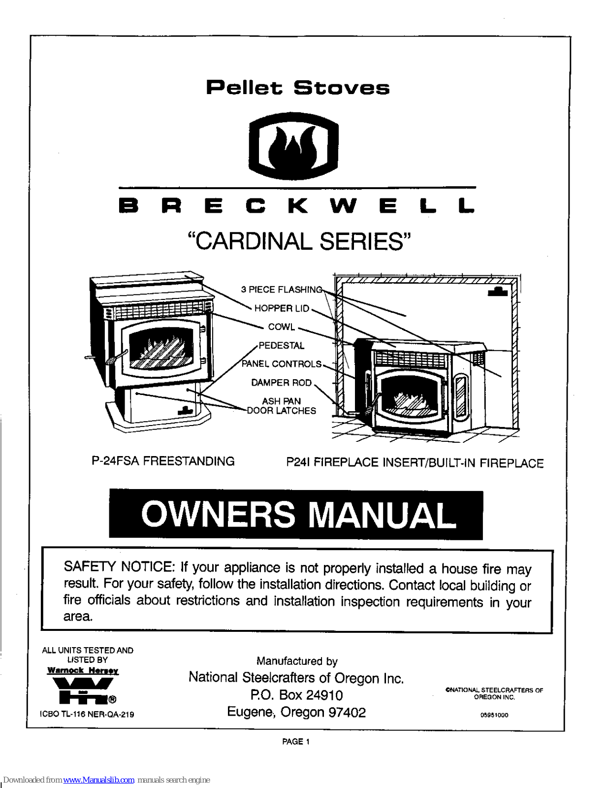 Breckwell Cardinal P24FSA, P24I Owner's Manual