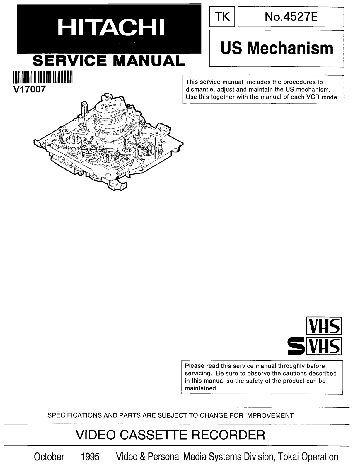 Hitachi US Mechanism Service Manual