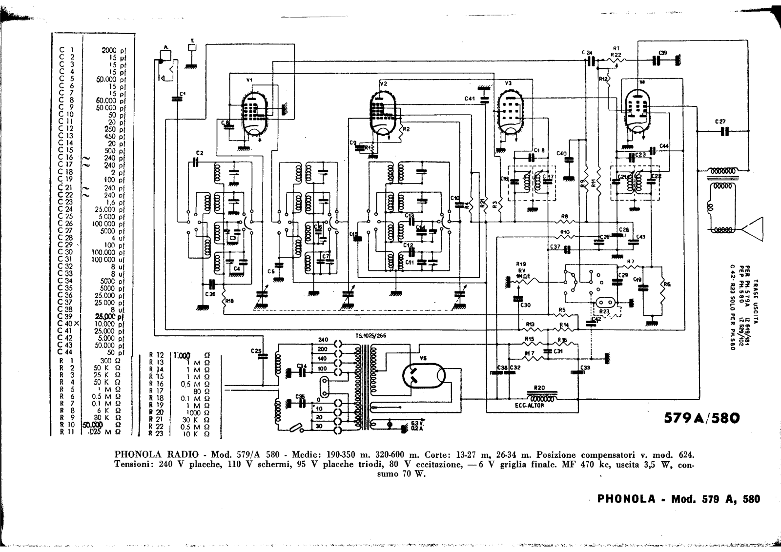 Phonola 579a, 580 1 schematic - ManualMachine.com