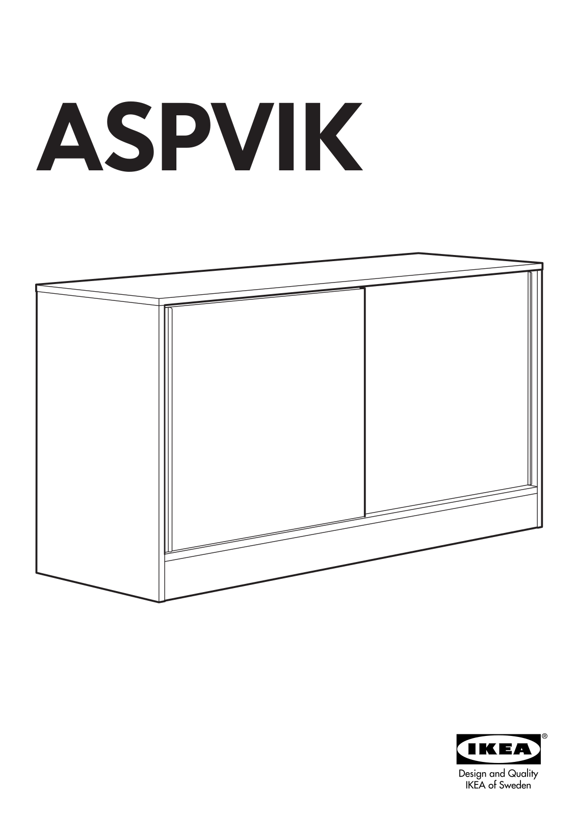 IKEA ASPVIK CAB-SLIDING DOORS 55X30 Assembly Instruction