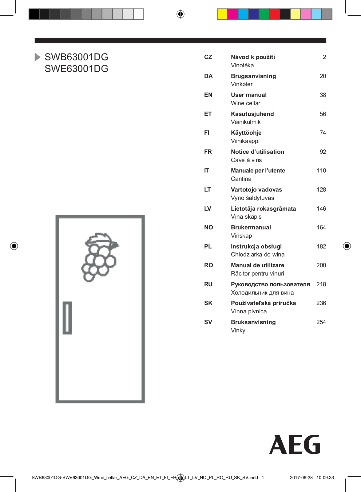 AEG SWB63001DG User Manual