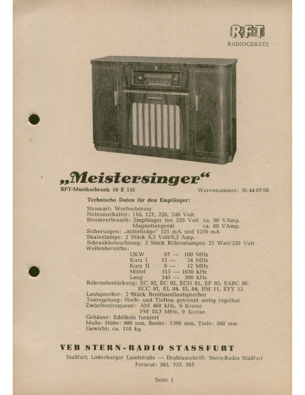 RFT Stern 10E151 User guide - ManualMachine.com