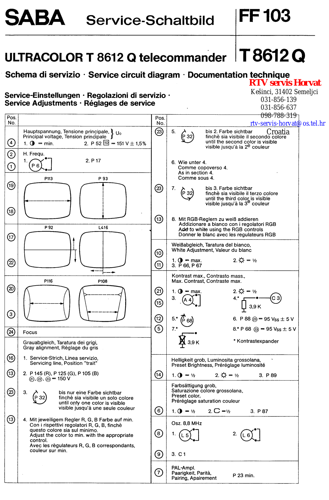 SABA T8612Q Schematic