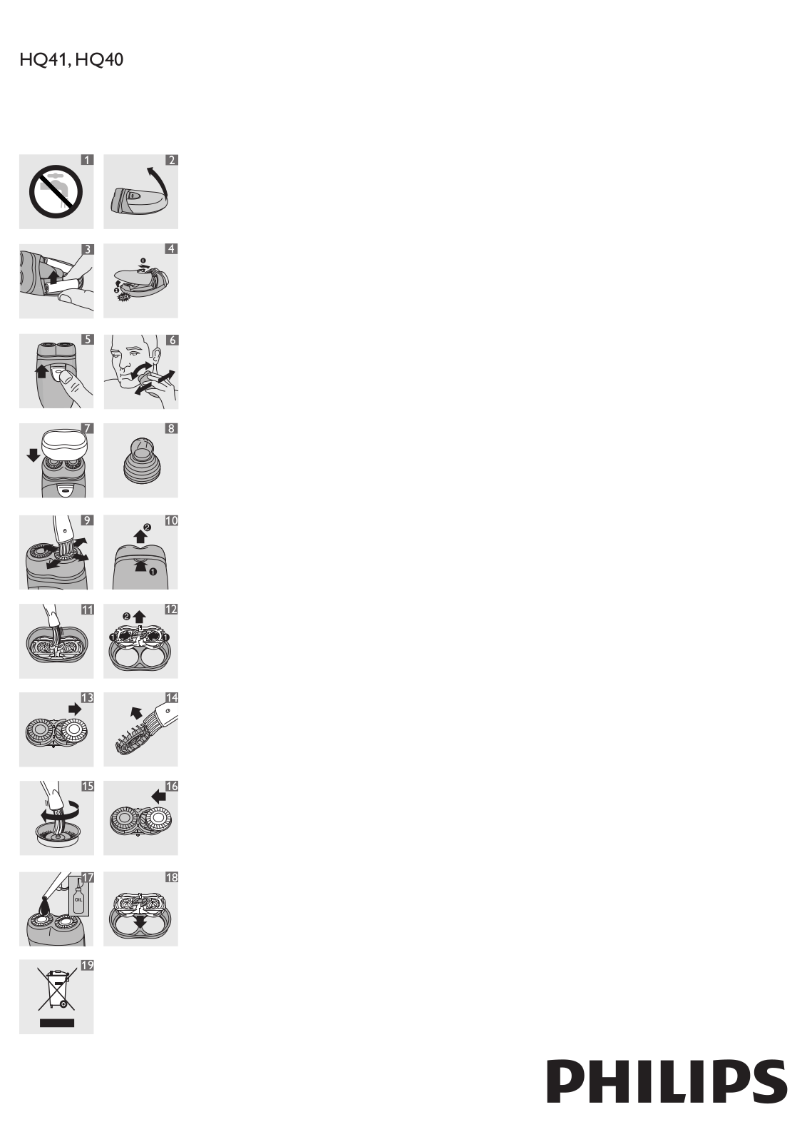 Philips HQ41/15, HQ40/15, HQ40/14 User Manual