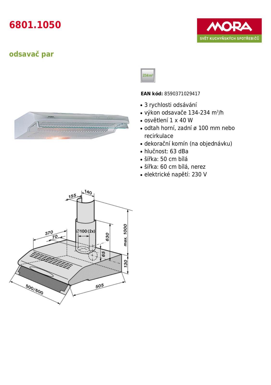 Mora OP 6801.1050 User Manual