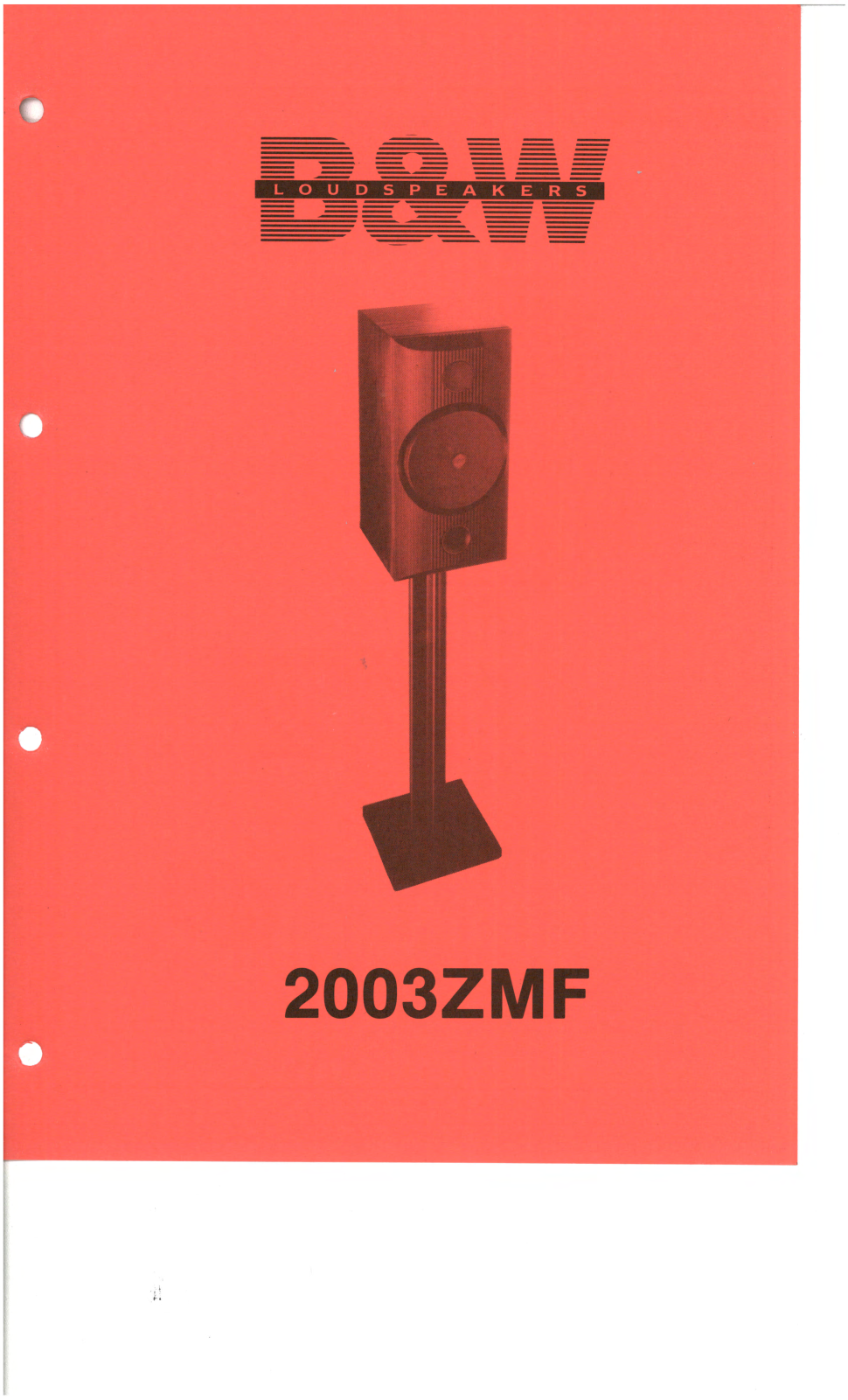 Bowers and Wilkins 2003-ZMF Service manual