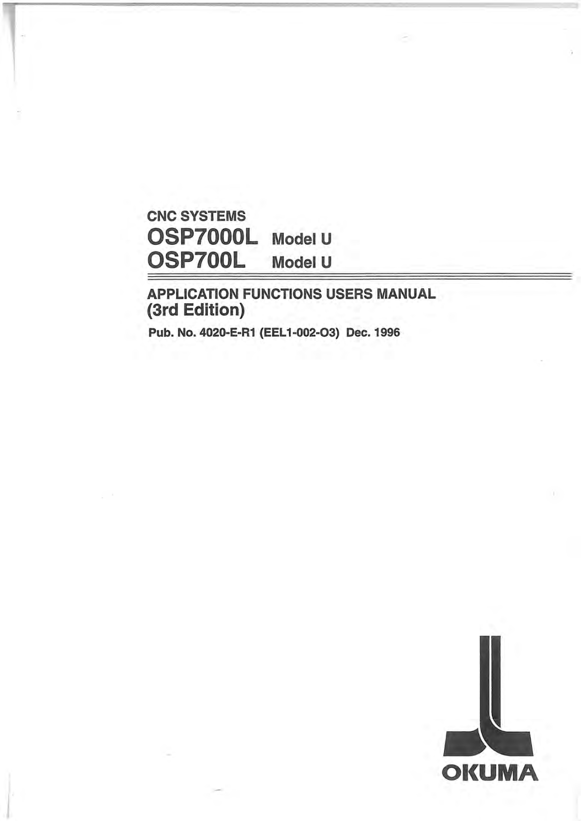 okuma OSP7000L u Users Manual