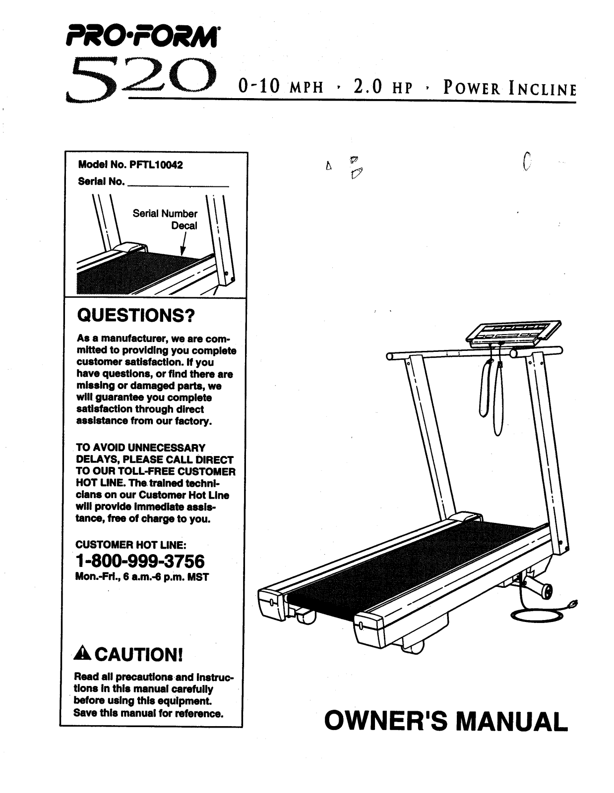 ProForm PFTL10042 User Manual