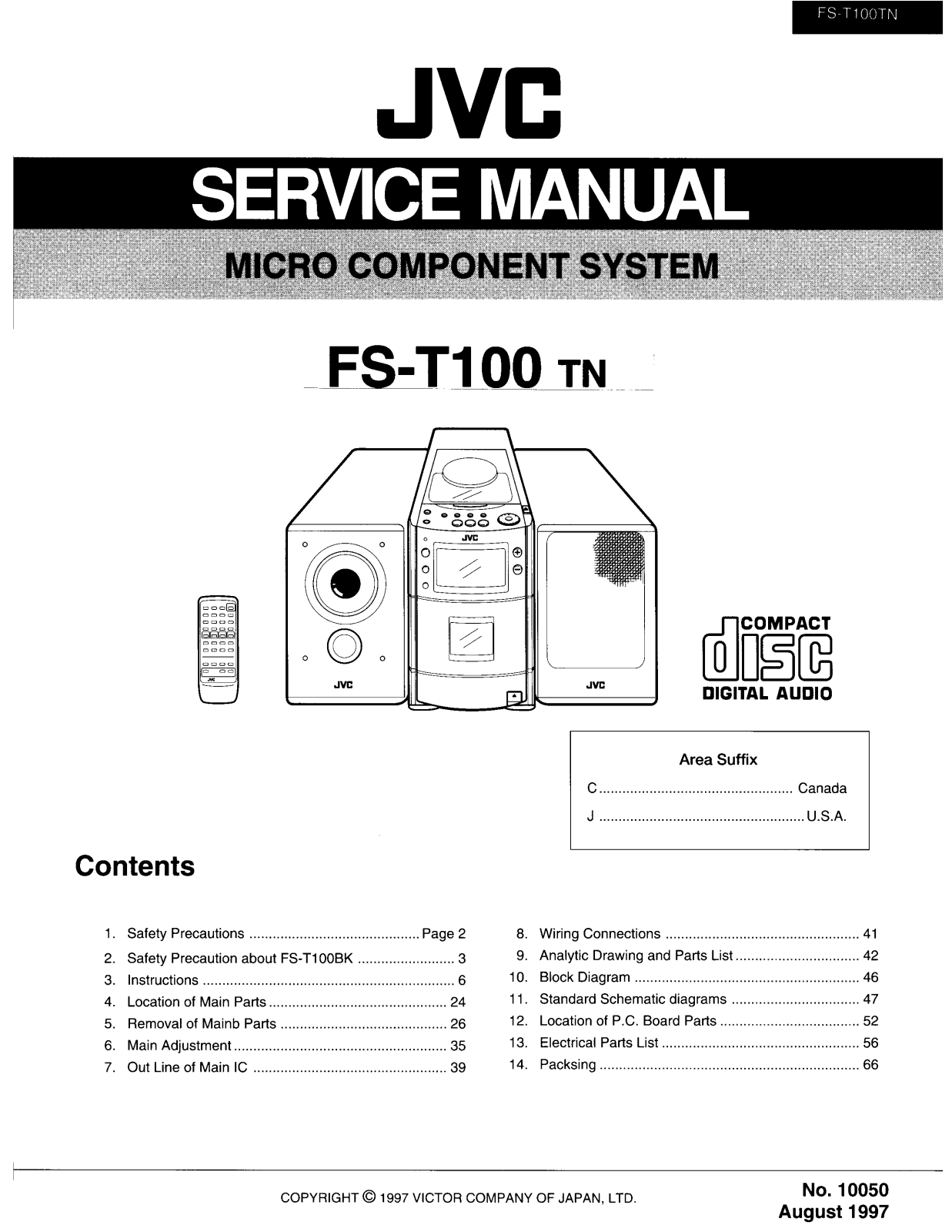 Jvc FS-T100 Service Manual