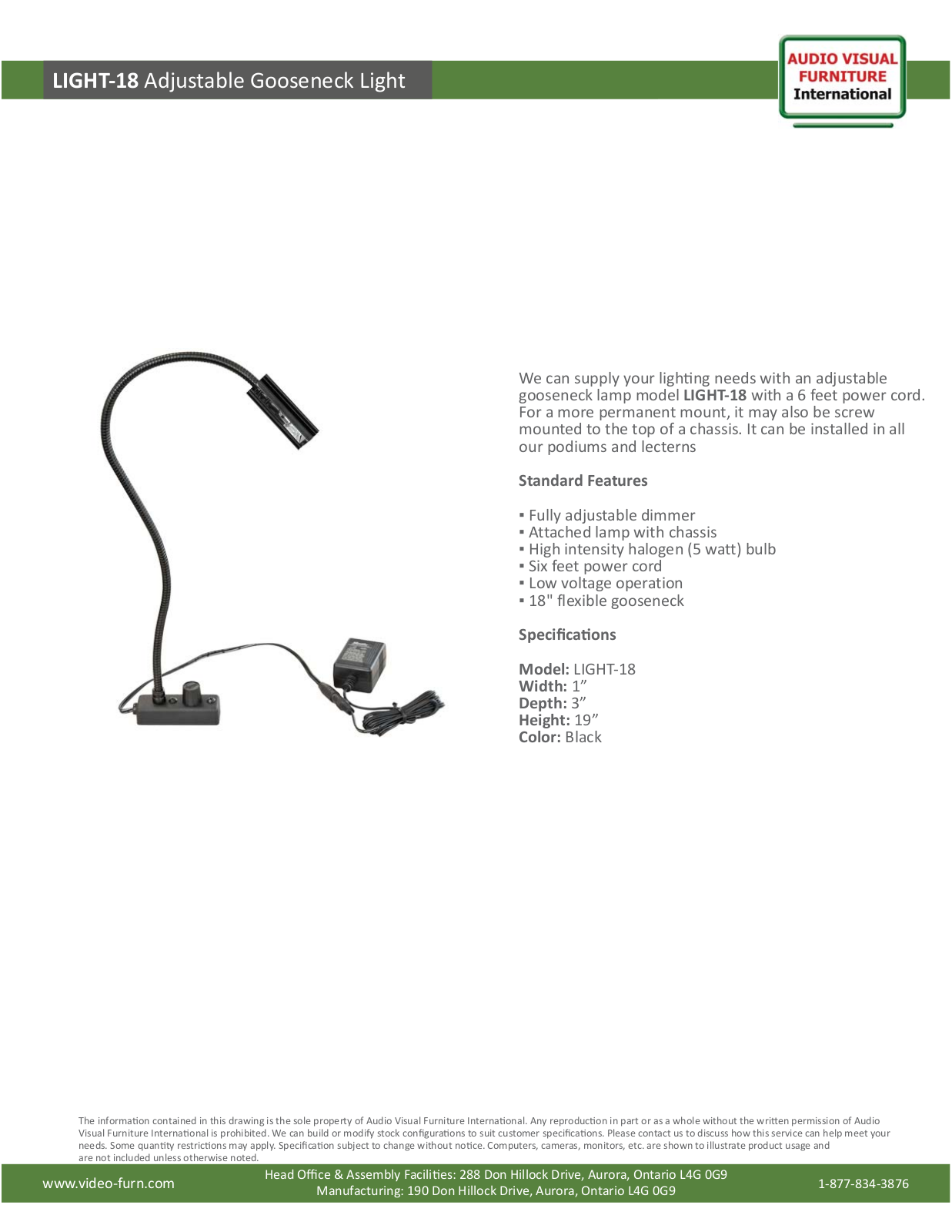 AVFI VFIN1030 Specifications - ManualMachine.com