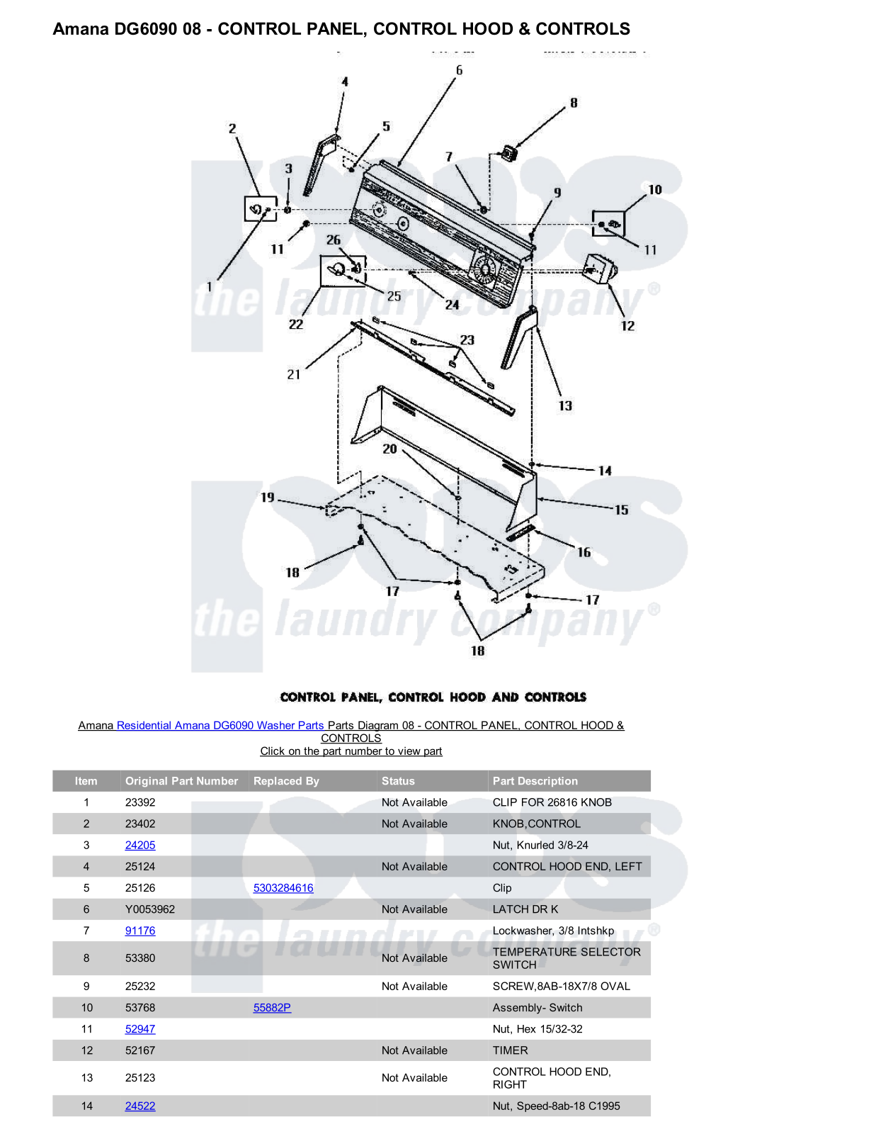 Amana DG6090 Parts Diagram