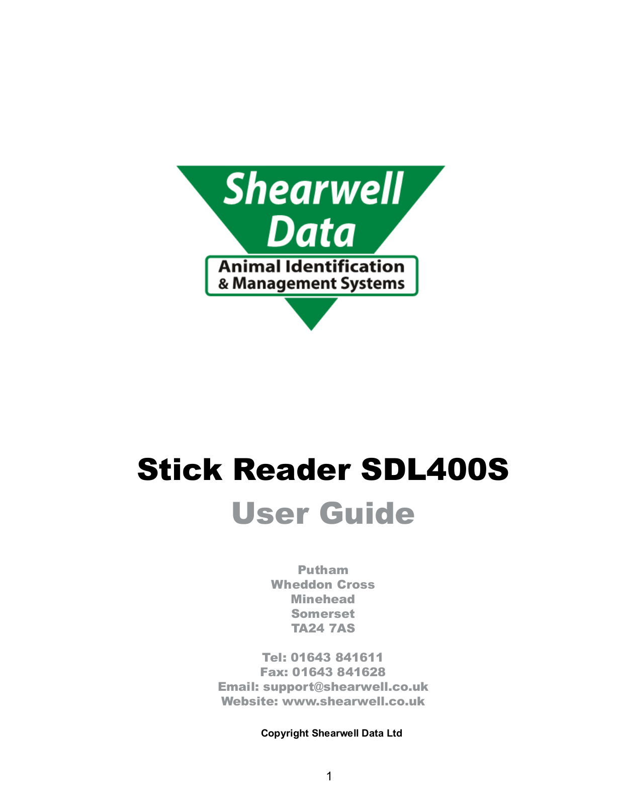 Shearwell Data SDL400S User Manual