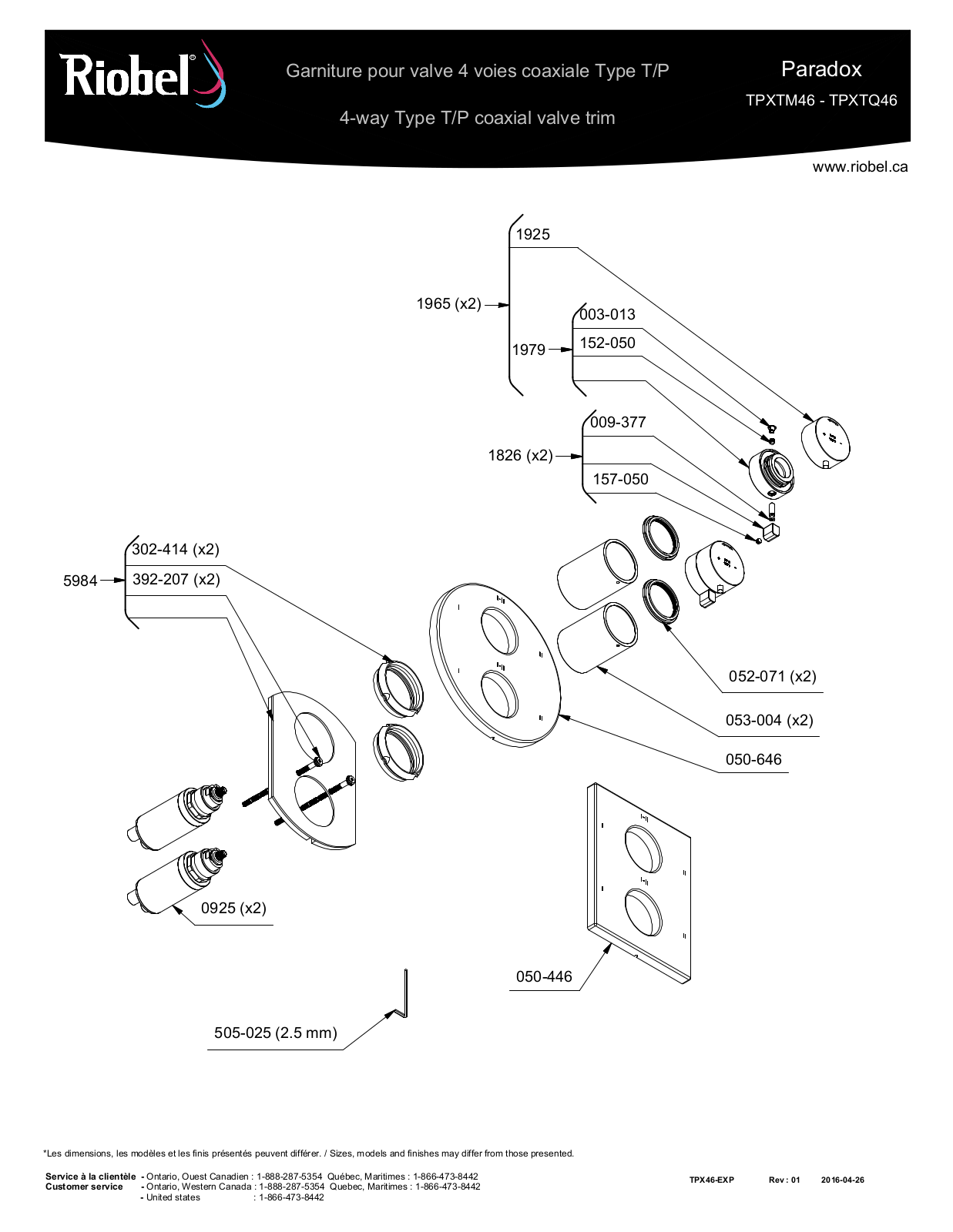 Riobel TPXTM46C Part List - ManualMachine.com