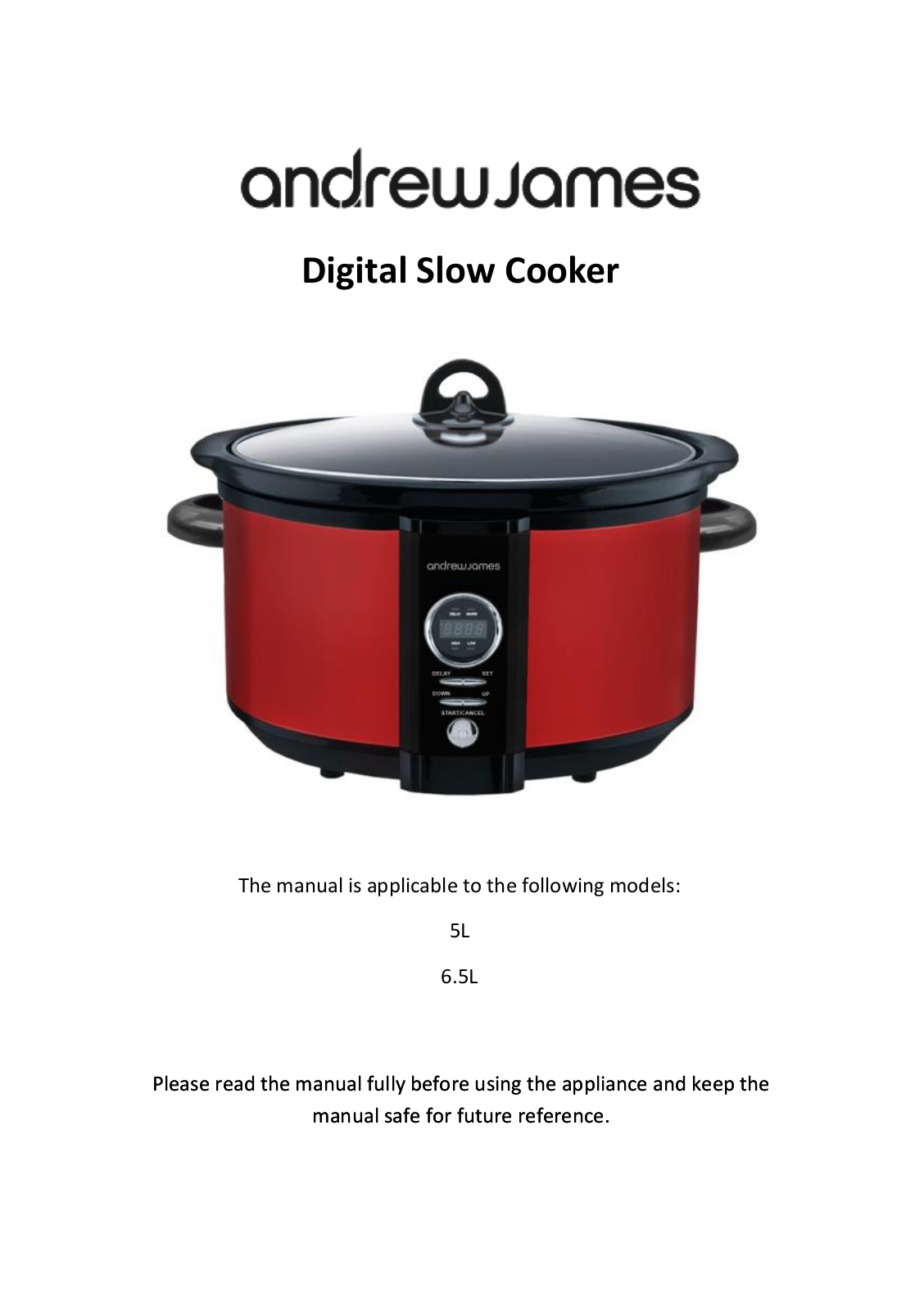 Andrew James Digital Slow Cooker User Manual