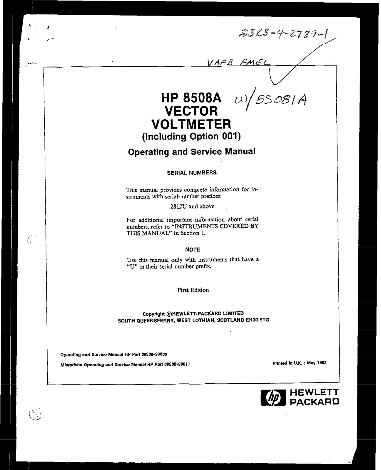 Agilent 8508A Operations Guide - ManualMachine.com