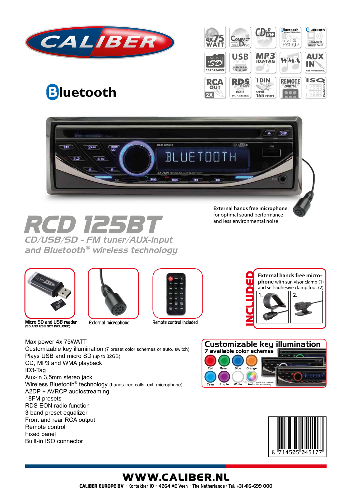 Caliber RCD125BT User Manual