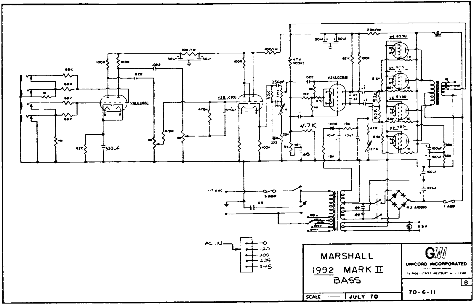 Marshall 1992-Mk2-Bass Schematic