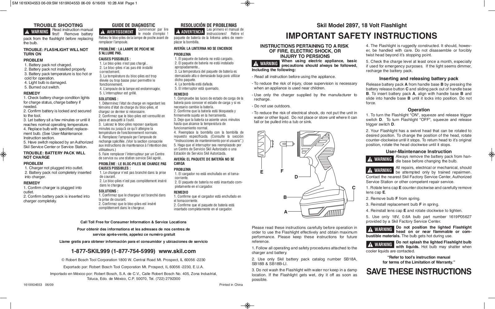 Skil 2897 PARTS LIST