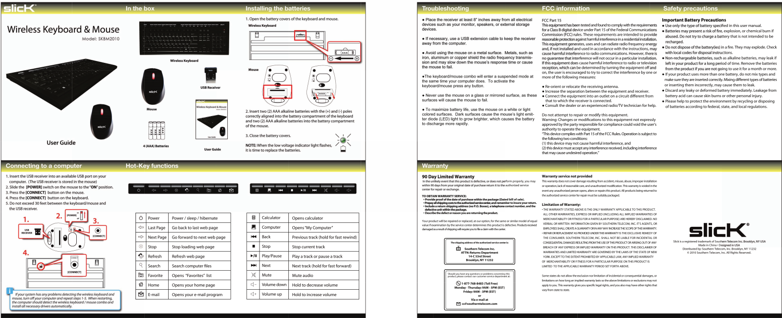 Slick SKBM2010 User Manual