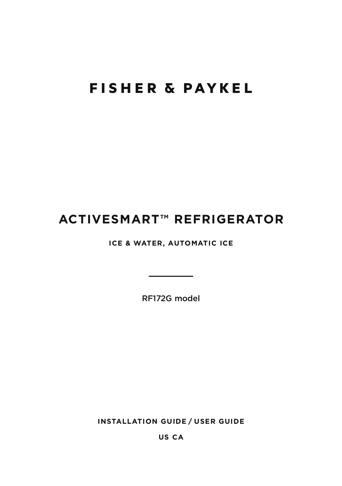 Fisher Paykel RF172GDUX1 User  Guide